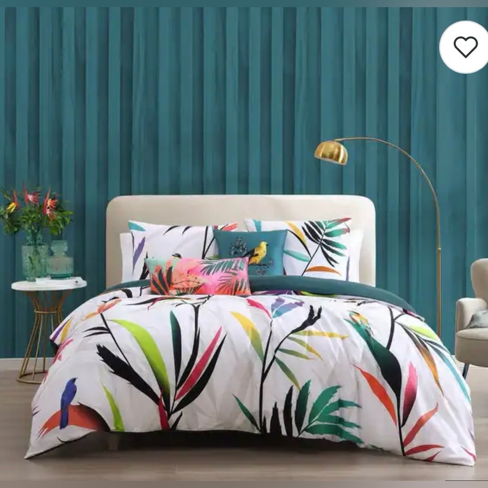 BEBEJAN Tropical Fusion 5 Piece Comforter Set, 100% Cotton Sateen